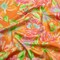 1 Yard Stretch Cotton Sateen - Orange and Green Floral - Piccadilly Lane Print Fabric